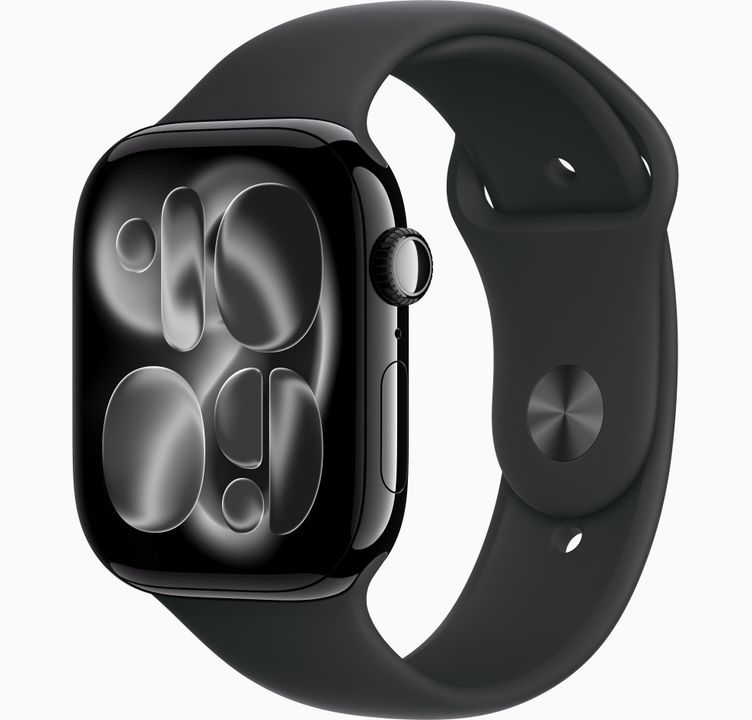 Apple Watch 11 42 mm Jet Black With Rubber Black Sport Band