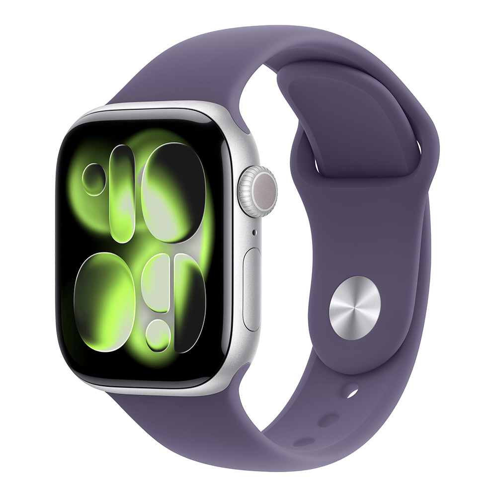 Apple Watch Series 11, 42 Silver Case with Purple Fog Sport Band 