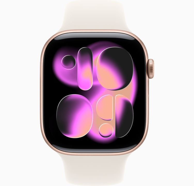Apple Watch 11 42 mm Rose Gold With Rubber Starlight Sport Band