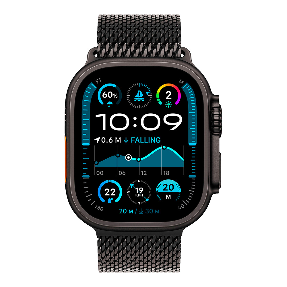 Apple Watch Ultra 2, ремешок Milanese чёрный титан