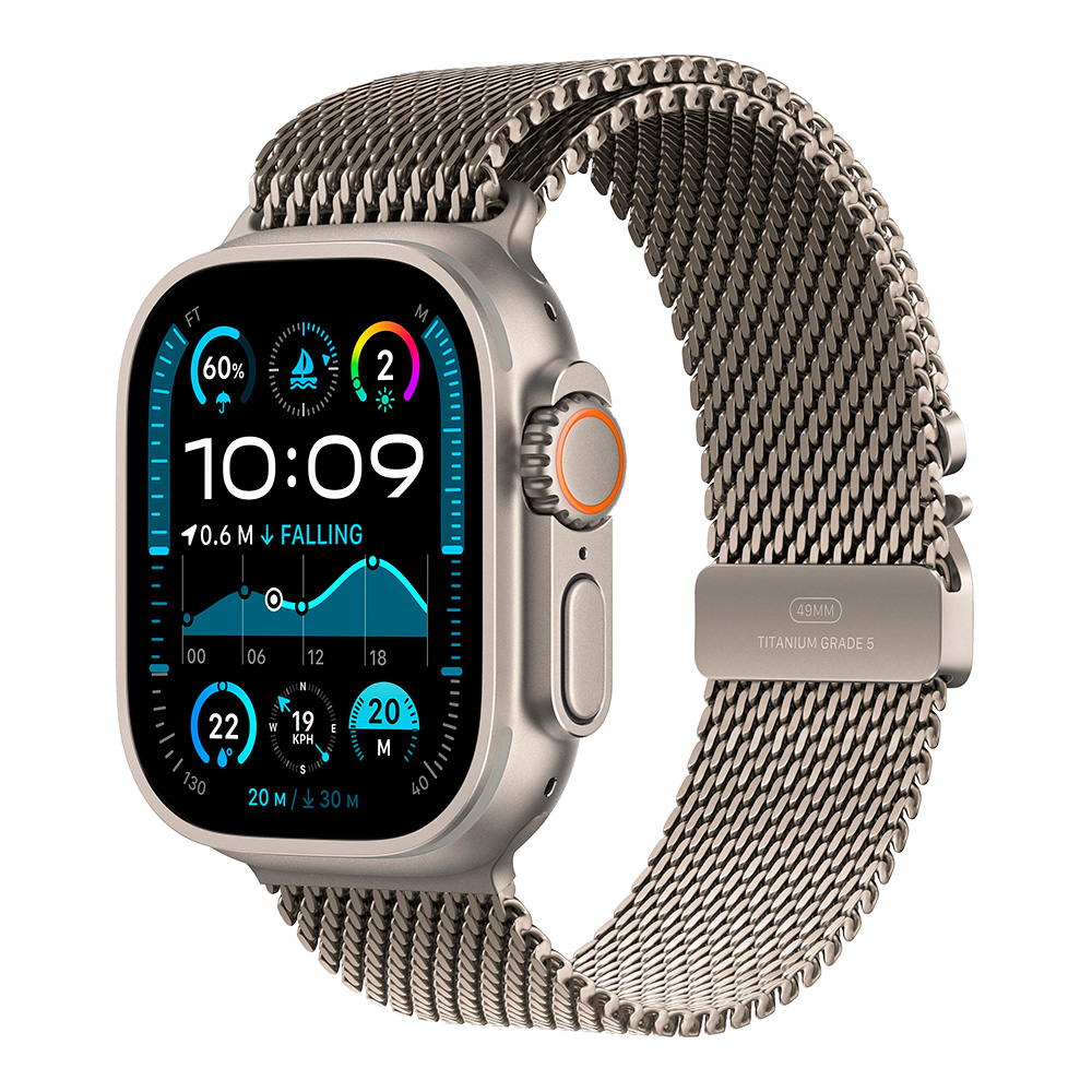 Apple Watch Ultra 2, ремешок Milanese титан